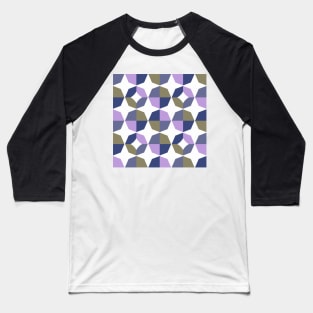 Mid Mod Geometric Blue Purple Baseball T-Shirt